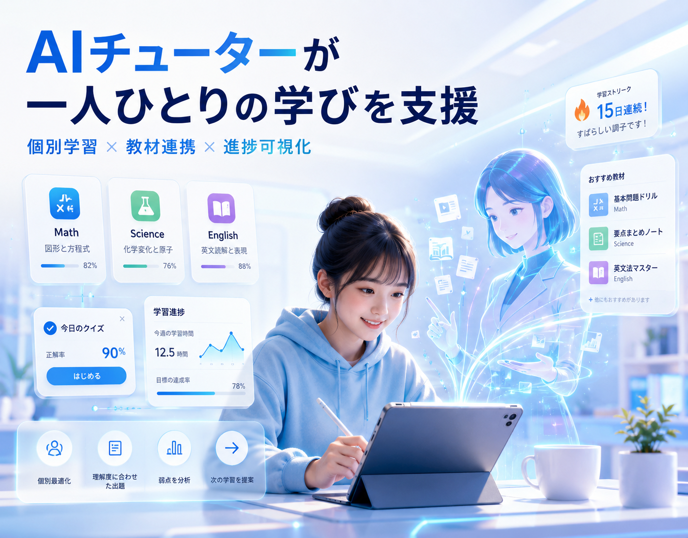 AIチューターと対話しながら学べる個別学習支援システム（1/5）