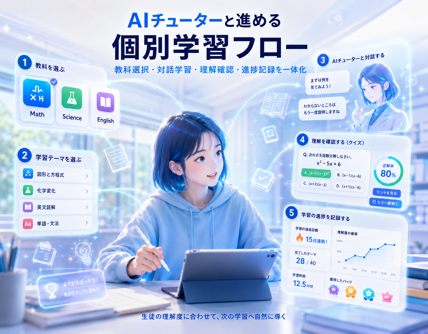 AIチューターと対話しながら学べる個別学習支援システム（2/5）
